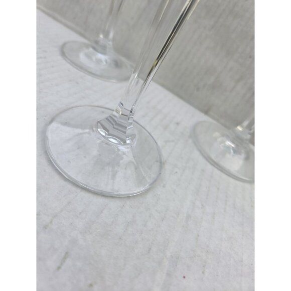 Set 6 Mikasa Briarcliffe Water Goblet Glasses 8 3/8" Blown Glass Dbl Silver Strp - Picture 6 of 10